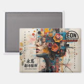 NEON ROSE MAGNEET (Voorkant / Achterkant)