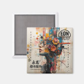 NEON ROSE MAGNEET (Voorkant / Achterkant)