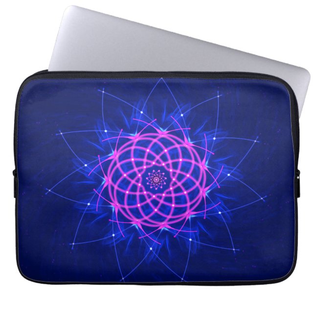 Neon Rosette Glow Laptop Sleeve (Voorkant)