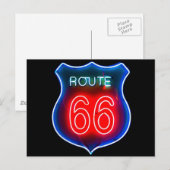 Neon Route 66 Sign Briefkaart (Voorkant / Achterkant)