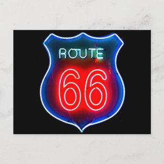 Neon Route 66 Sign Briefkaart