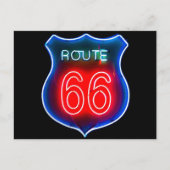 Neon Route 66 Sign Briefkaart (Voorkant)