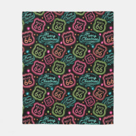 Neon Route 66 Vakantie Glow Reis Fleece Deken