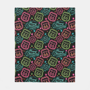 Neon Route 66 Vakantie Glow Reis Fleece Deken