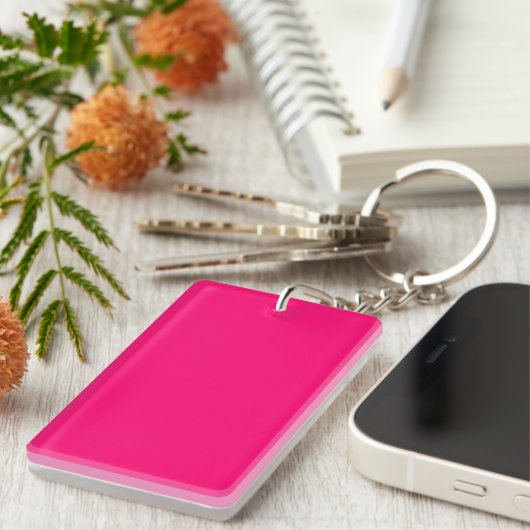 Neon Roze Aangepaste Acryl Sleutelhanger (Voorkant Rechts)