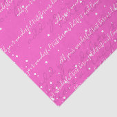 Neon Roze | Aangepaste scripttekst Elegant Kerstmi Tissuepapier (Detail)