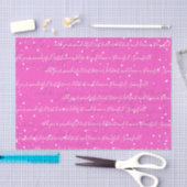 Neon Roze | Aangepaste scripttekst Elegant Kerstmi Tissuepapier (Craft)