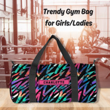 Neon roze Abstract grunge strepen meisjes sport