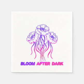 Neon Roze Abstracte Bloeiende Bloemen - Levendige Servet