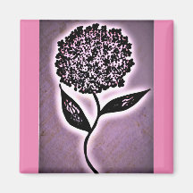 Neon Roze Abstracte Bloem Magneet