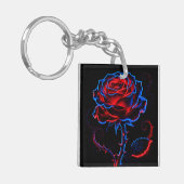 Neon Roze Acryl Sleutelhanger (Voorkant Links)