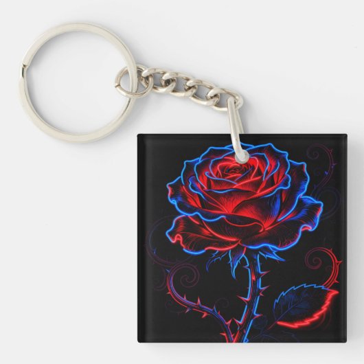 Neon Roze Acryl Sleutelhanger (Voorkant)