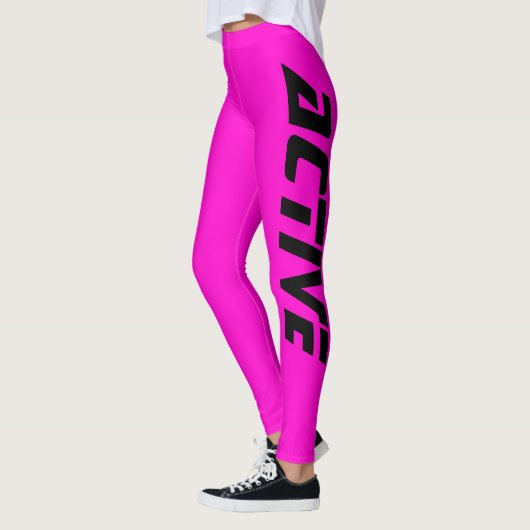 Neon Roze Actieve Sport Leggings (Links)