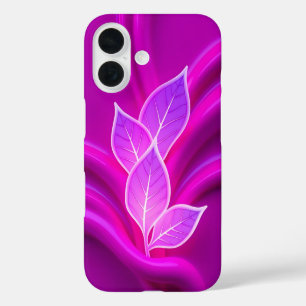 Neon Roze Bladeren Stout iPhone Hoesje