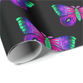 Neon Roze Blauw Groene Moth Cadeaupapier (Rol Hoek)