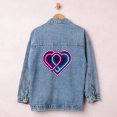 Neon roze/blauw hart Valentijnsdag mok Denim Jacket (Hangar)
