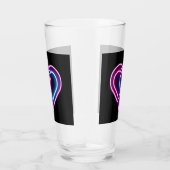 Neon roze/blauw hart Valentijnsdag mok Glas (Rechts)