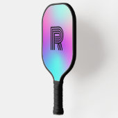 Neon roze blauw & Paarse ombre monogram Pickleball Paddle (Links)