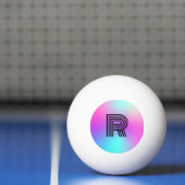 Neon roze blauw & Paarse ombre monogram Pingpongbal (Net)