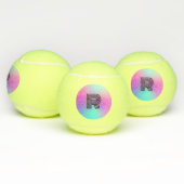 Neon roze blauw & Paarse ombre monogram Tennisballen (Multi)