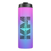 Neon Roze Blauw & Paarse Ombre Monogram Thermosbeker (Voorkant)