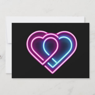 Neon roze/blauwe hart Valentijnsdag mok Feestdagenkaart