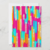 Neon Roze Blauwgroen Geel Goud Glitter Paint Verja Kaart (Achterkant)