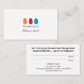 Neon roze Blauwgroen geel nagels loyaliteit Aanbevelingskaartje (Voorkant / Achterkant)