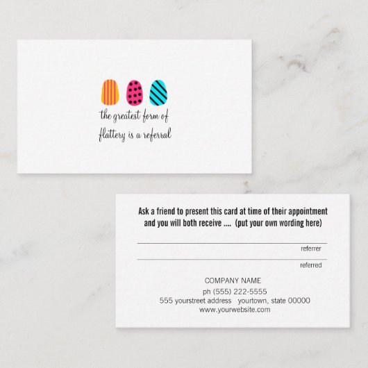 Neon roze Blauwgroen geel nagels loyaliteit Aanbevelingskaartje (Voorkant / Achterkant)