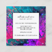 Neon Roze Blauwgroen Paarse Metallic Paint Make-up Vierkante Visitekaartje (Achterkant)