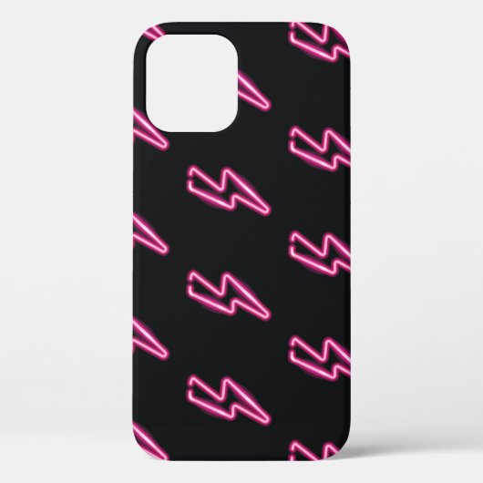 Neon roze bliksem: donkere achtergrond. Case-Mate iPhone case (Achterkant)