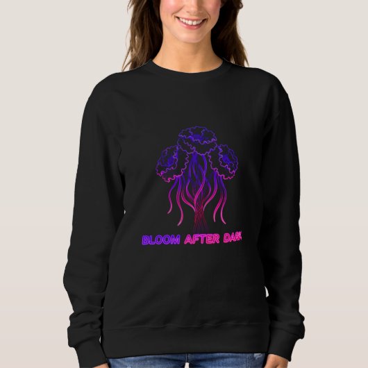 Neon Roze Bloeiende Bloem - Kunst Sweatshirt (Voorkant)