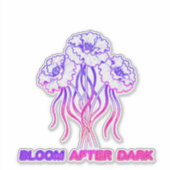 Neon Roze Bloem - Kunst Vinyl Sticker (Voorkant)