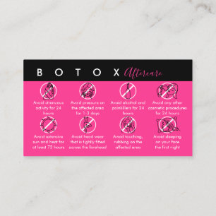 Neon Roze Botox Nazorg Instructies Visitekaartje