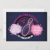 NEON ROZE BOWLING BAL ROND Verjaardagsfeest (Voorkant)