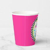 Neon Roze Bowling Papier Cups Papieren Bekers (Rechts)