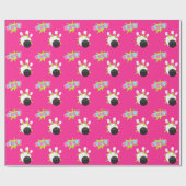 Neon roze bowling wikkelpapier cadeaupapier (Vlak)