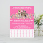 Neon Roze Broed Honden Uitlaat Service Flyer (Staand voorkant)