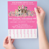Neon Roze Broed Honden Uitlaatservice Flyer (Hand)
