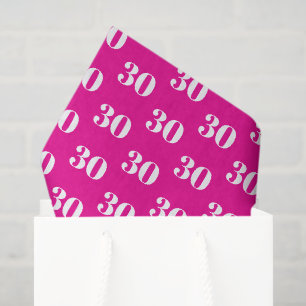 Neon roze cadeau tissuepapier voor 30e verjaardag