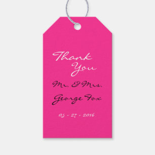 Neon roze cadeaulabel