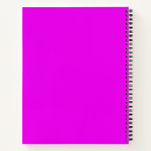 Neon roze calculator met naam notitieboek (Achterkant)