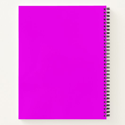 Neon roze calculator met naam notitieboek (Achterkant)