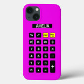 Neon roze calculator met toetsenblok Case-Mate iPhone case (Achterkant)