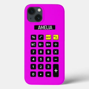 Neon roze calculator met toetsenblok Case-Mate iPhone case