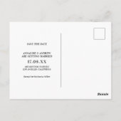 Neon roze casual palmblad behalve de datumfoto briefkaart (Achterkant)