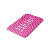 Neon roze chevron-patroon monogram badmat (Gekanteld)