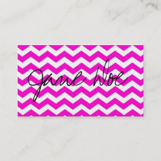 Neon roze chevron Visitekaartjes