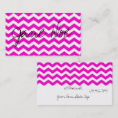 Neon roze chevron Visitekaartjes (Voorkant / Achterkant)
