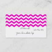 Neon roze chevron Visitekaartjes (Achterkant)